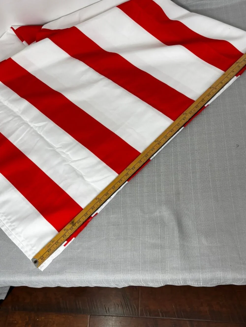 * Room Essentials Red White Horizontal Stripe Shower Curtain EUC